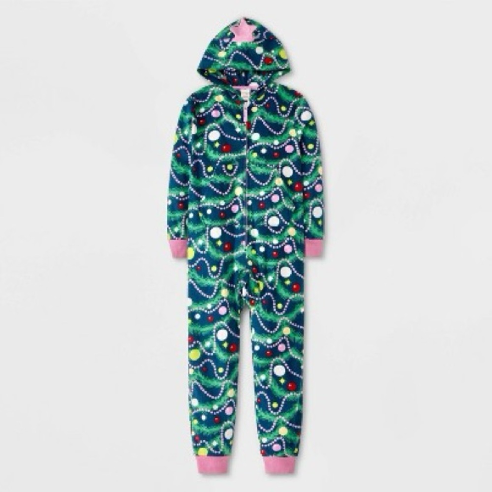 Girls' 'Christmas Tree' Union Onesie Suit - Cat & Jack™ Blue